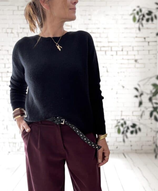 Pull noir en baby alpaga – Image 5