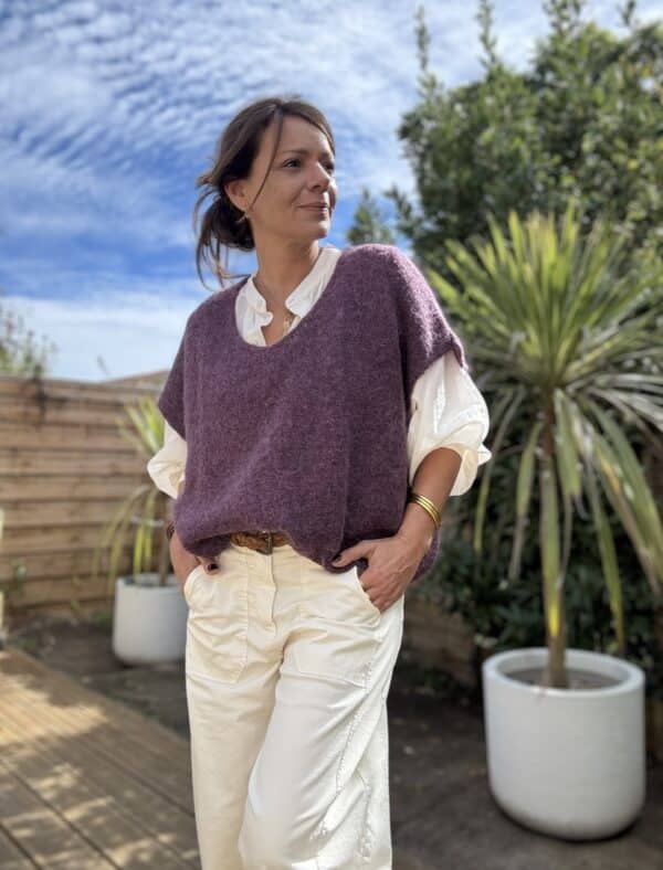 Pull ample en baby alpaga prune – Image 6