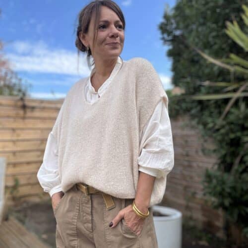 Pull ample en baby alpaga beige