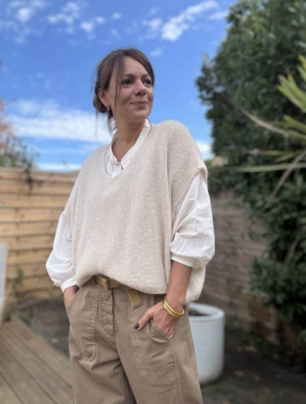 Pull ample en baby alpaga beige