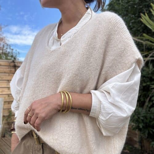 Pull ample en baby alpaga beige