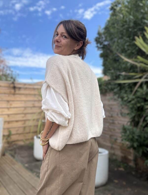 Pull ample en baby alpaga beige – Image 4