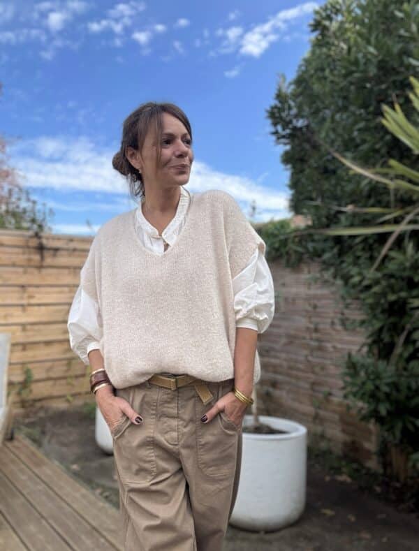 Pull ample en baby alpaga beige – Image 7