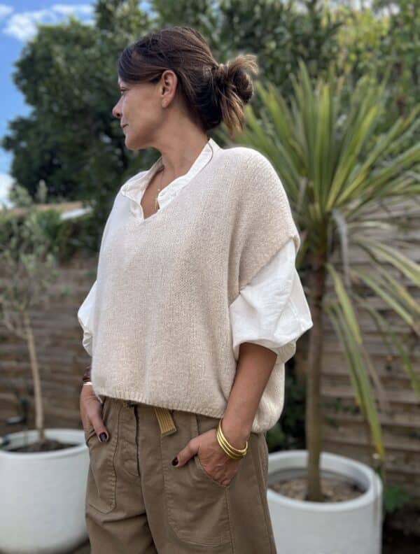 Pull ample en baby alpaga beige – Image 5