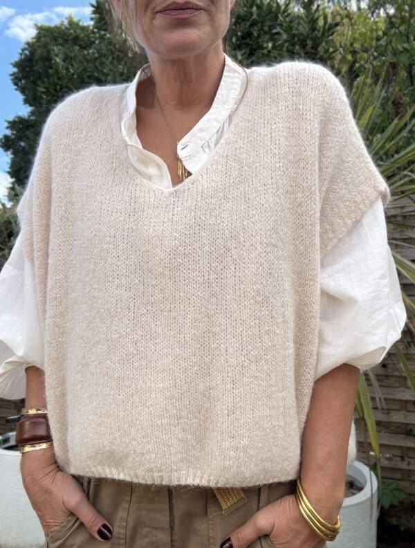 Pull ample en baby alpaga beige – Image 3