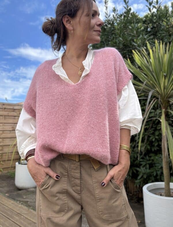 Pull ample en baby alpaga rose – Image 8