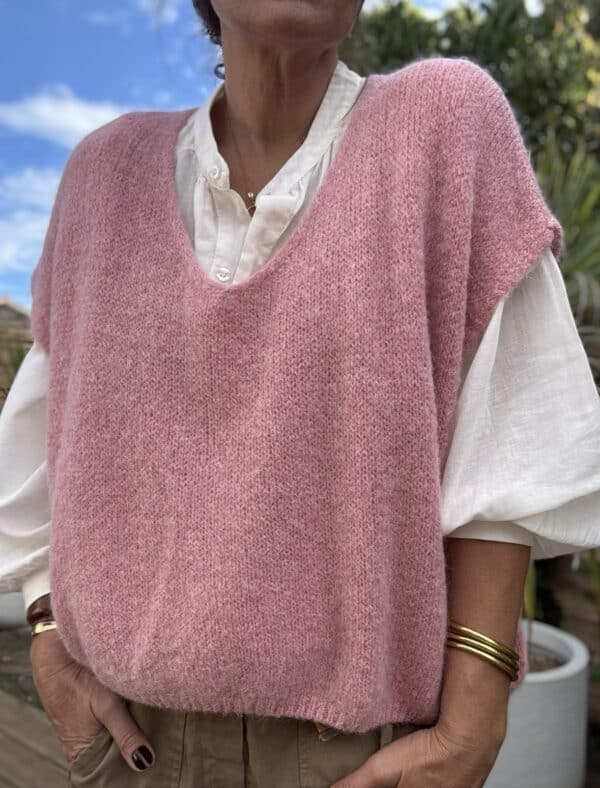 Pull ample en baby alpaga rose – Image 2