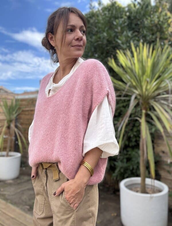 Pull ample en baby alpaga rose – Image 3