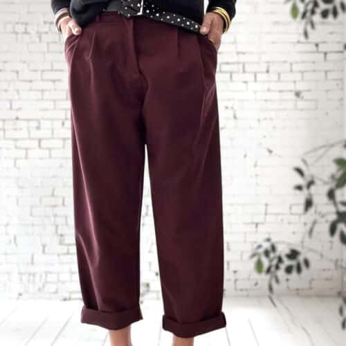 Pantalon à pinces  pourpre Ninou