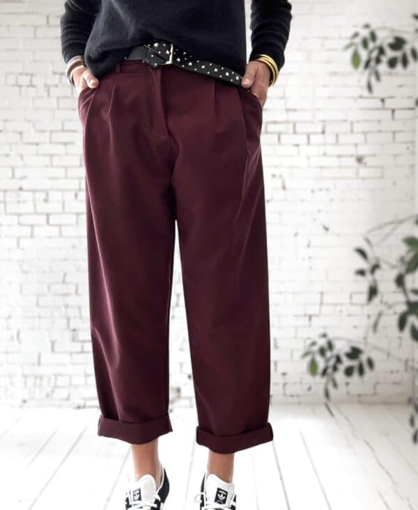 Pantalon à pinces  pourpre Ninou