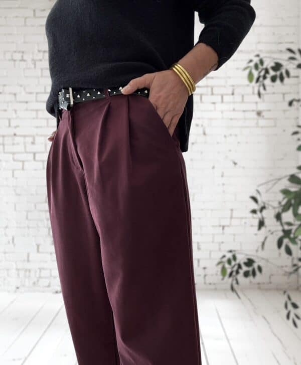 Pantalon à pinces  pourpre Ninou – Image 3