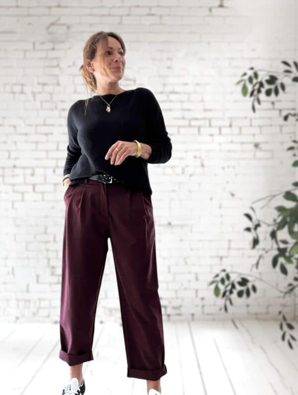 Pantalon à pinces  pourpre Ninou – Image 2