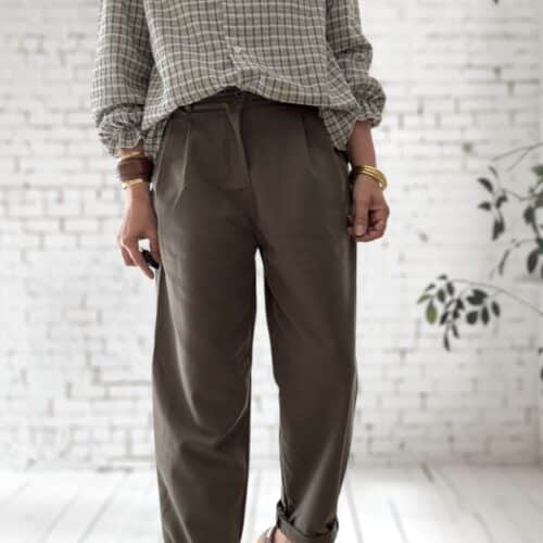 Pantalon à pinces kaki Ninou