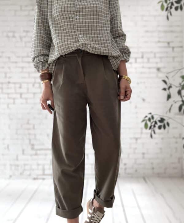 Pantalon à pinces kaki Ninou