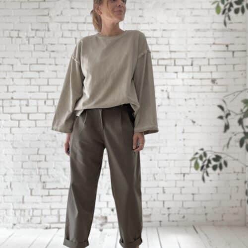Pantalon à pinces kaki Ninou