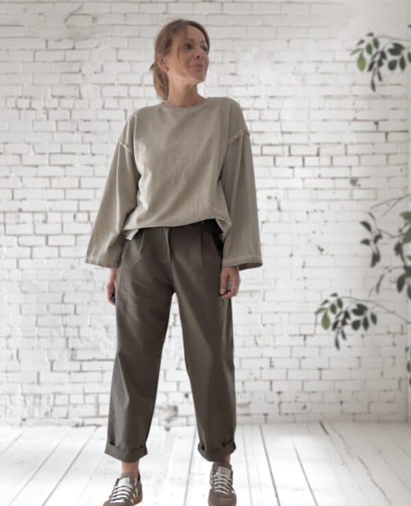 Pantalon à pinces kaki Ninou – Image 2