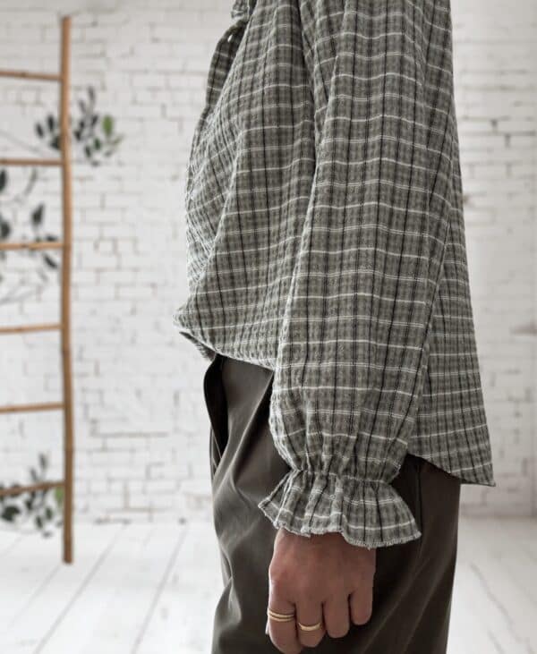 Chemise à carreaux kaki – Image 7