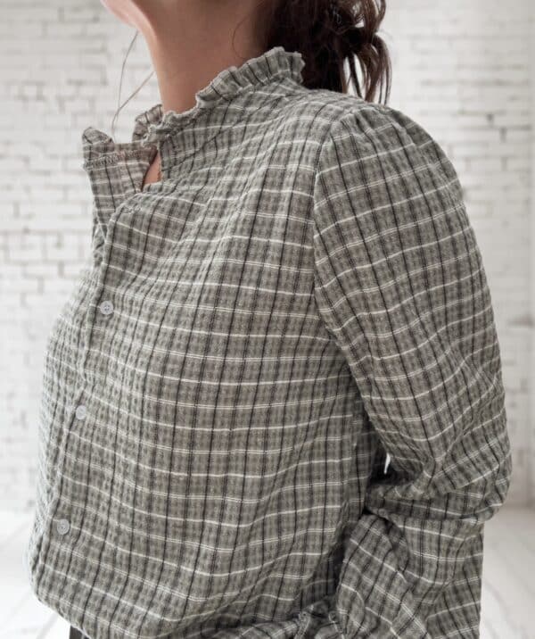 Chemise à carreaux kaki – Image 6