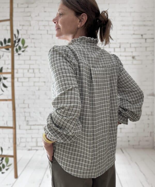 Chemise à carreaux kaki – Image 3