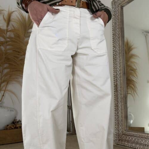 Pantalon barrel écru