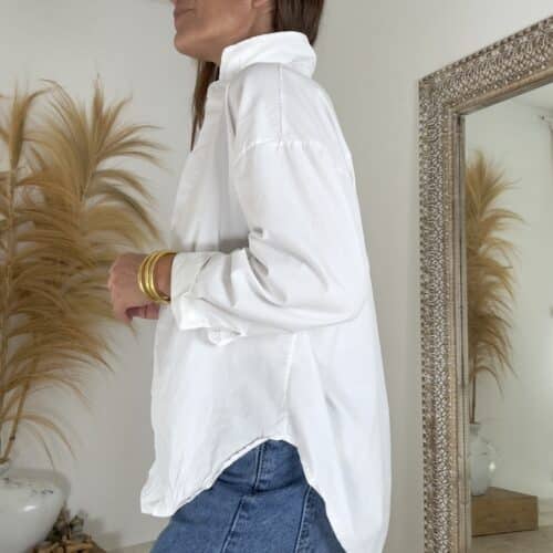 Chemise en coton blanc oversize