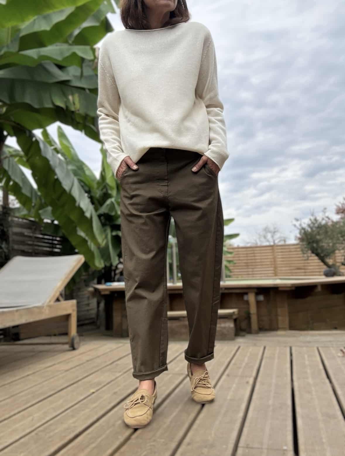 pantalon en coton vert agave – Image 9