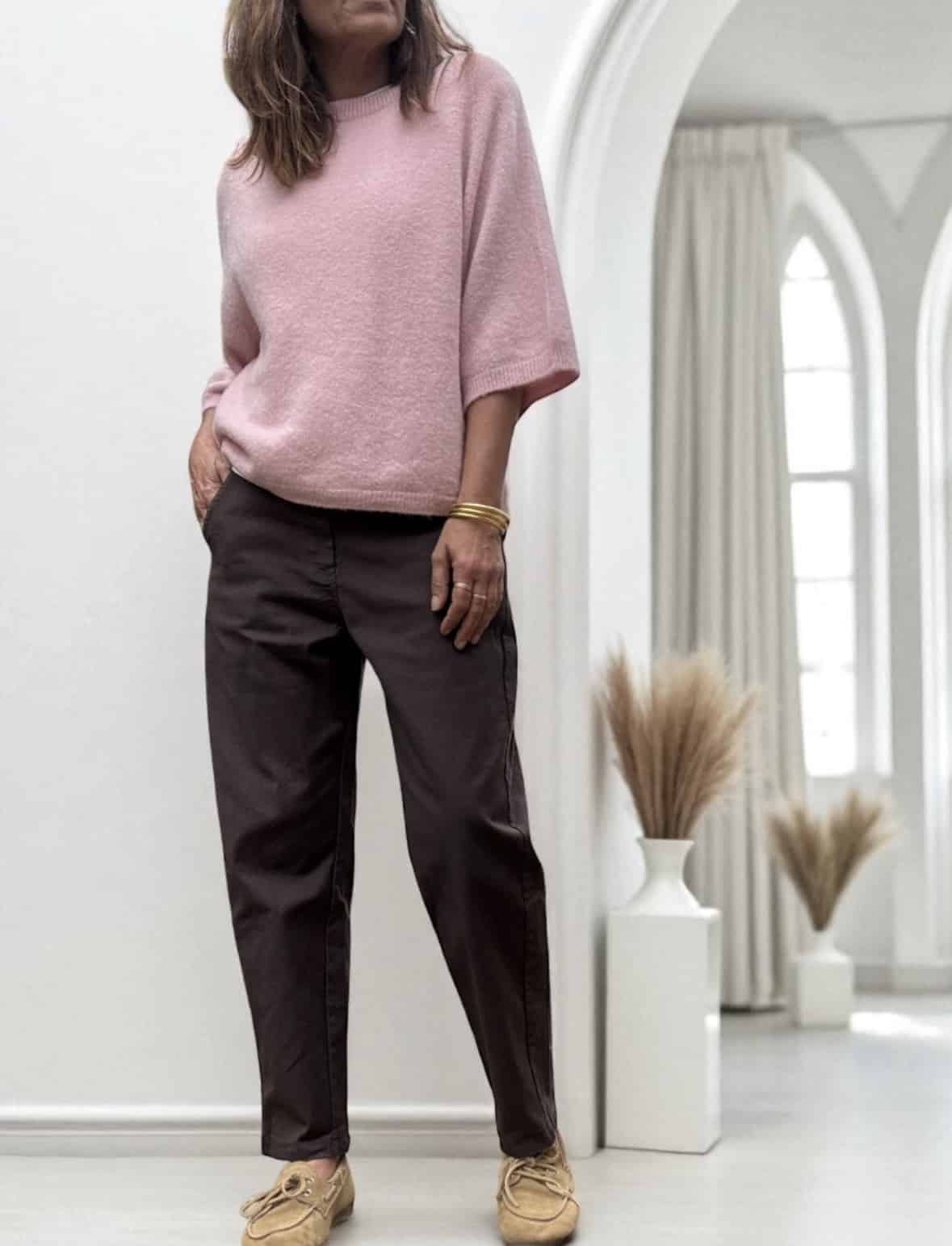 pantalon en coton chocolat foncé – Image 3