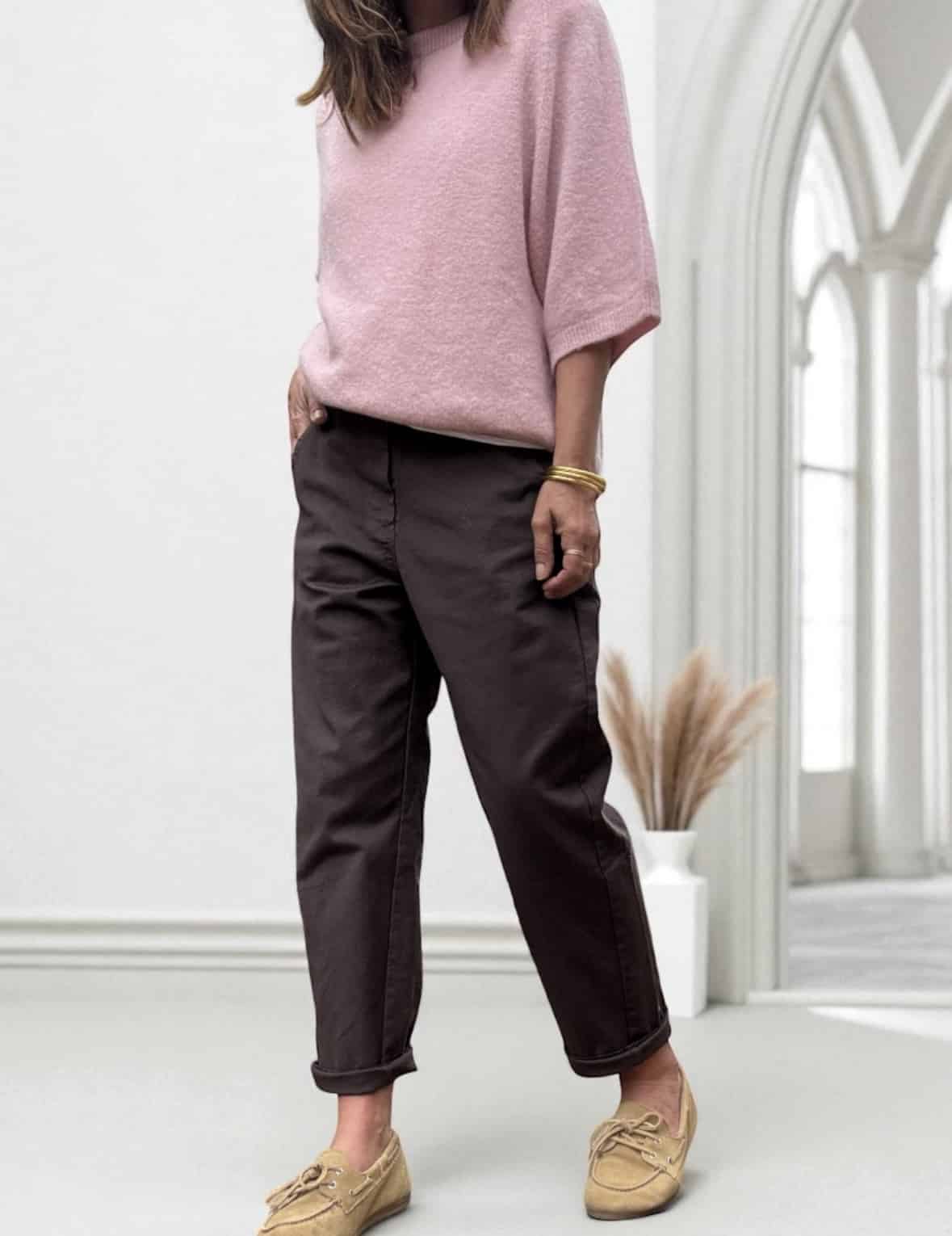 pantalon en coton chocolat foncé – Image 7