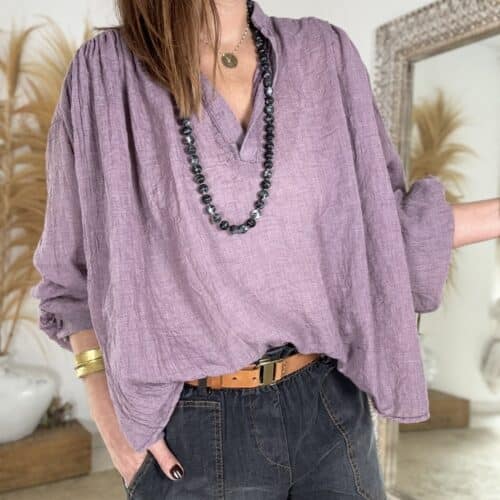 Blouse oversize prune clair Barbara