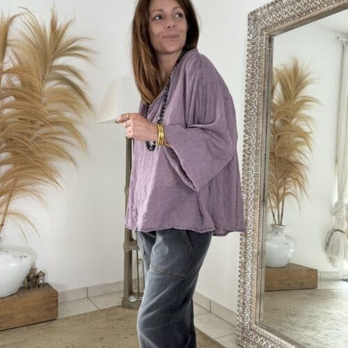 Blouse oversize prune clair Barbara