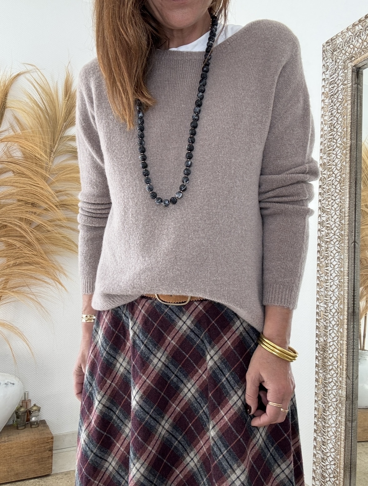 Pull taupe en baby alpaga Milva – Image 3