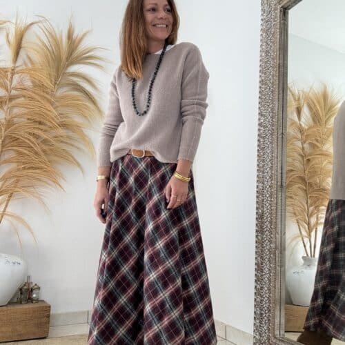 Pull taupe en baby alpaga Milva