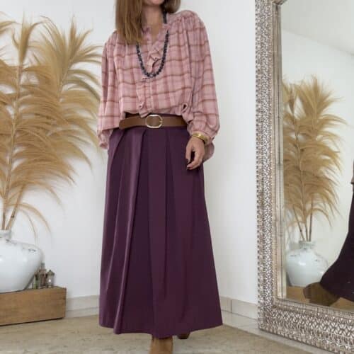 Jupe longue prune Tahïs