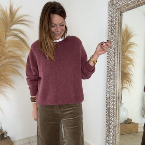 pull en baby alpaga Babeth lie de vin