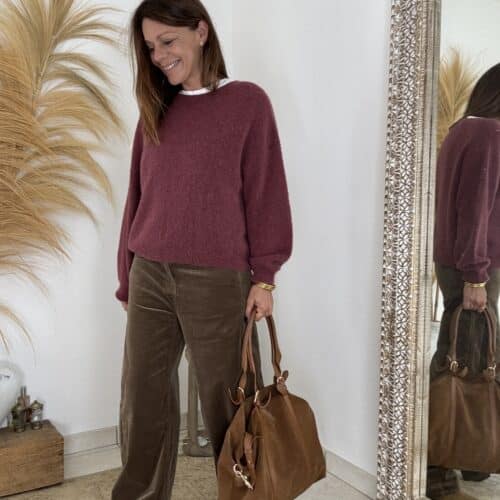 pull en baby alpaga Babeth lie de vin