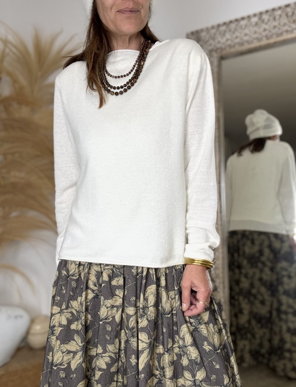 Pull Sedna fin en cachemire et laine écru – Image 3