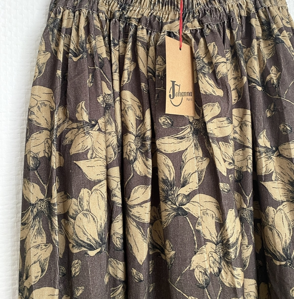 Jupe longue Athéna en velours chocolat et kaki – Image 7