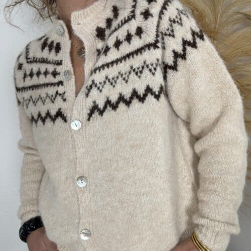 Gilet Brigit beige motifs chocolat