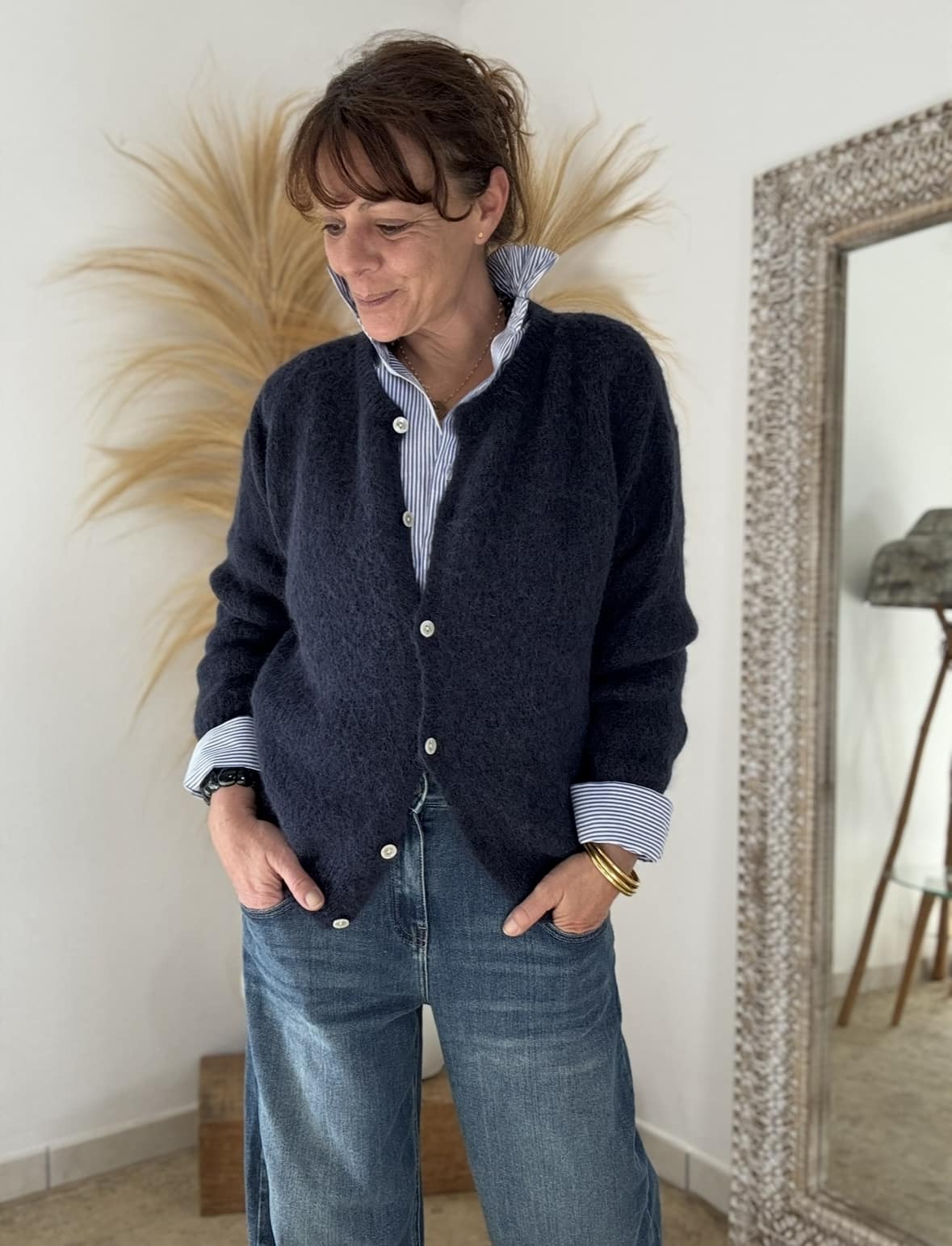 gilet Burma en baby alpaga marine – Image 5