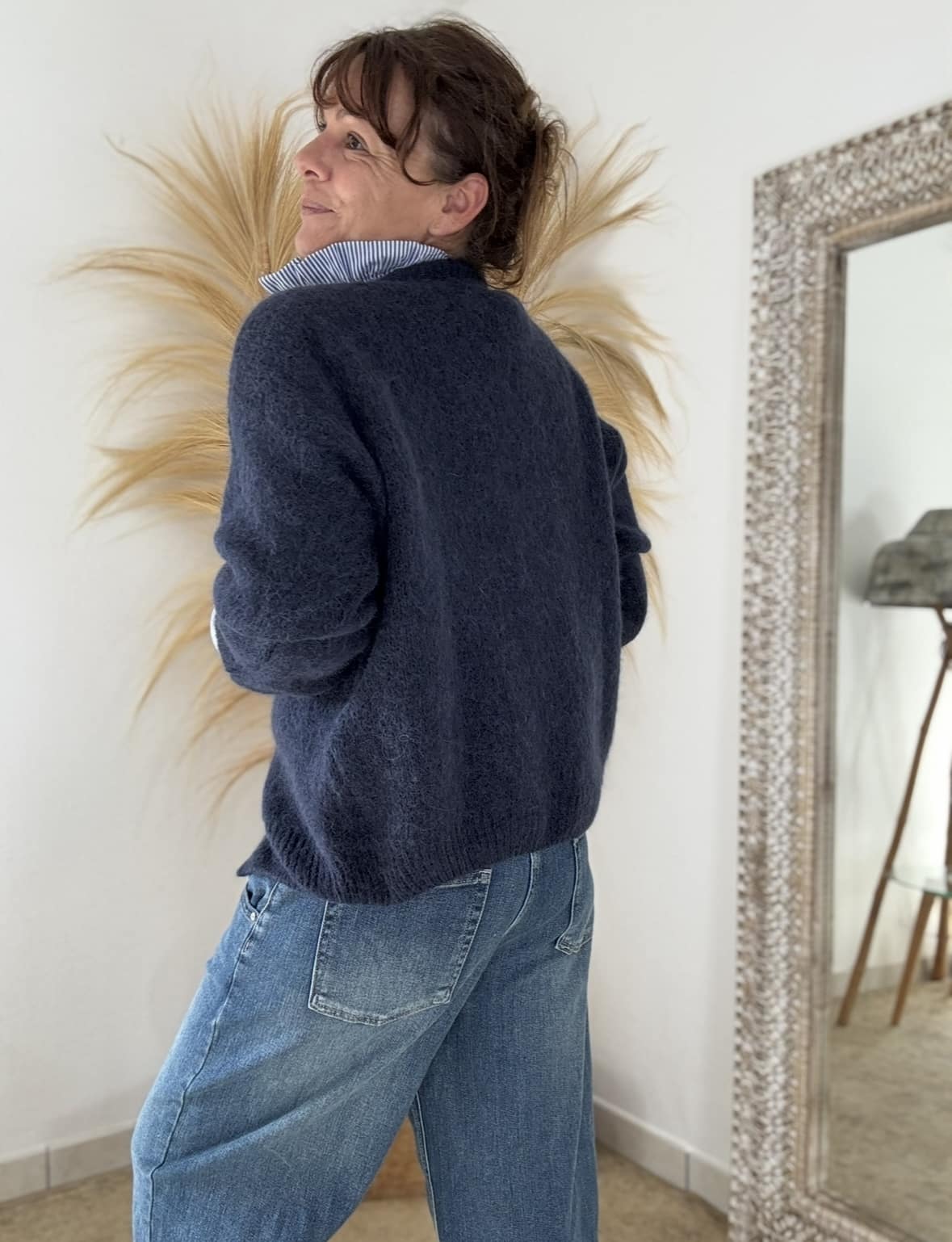 gilet Burma en baby alpaga marine – Image 4