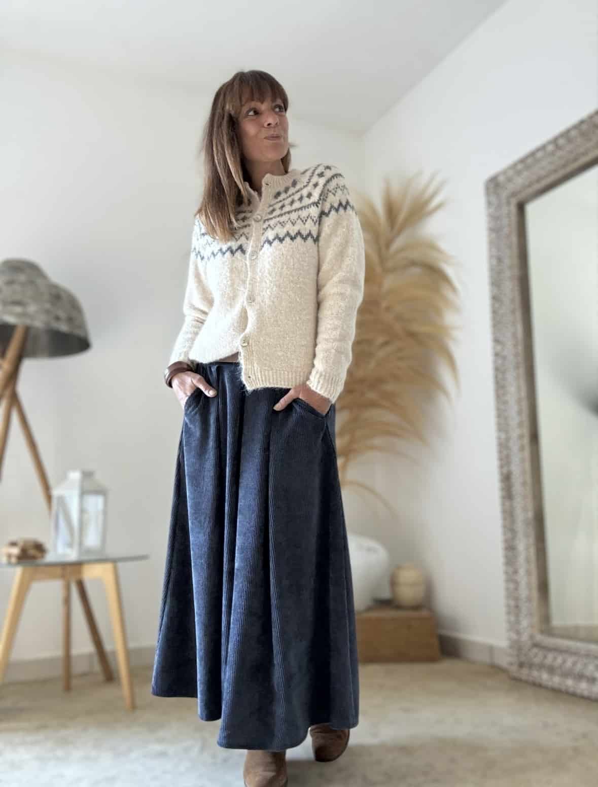 Gilet Brigit beige à motifs anthracite – Image 3