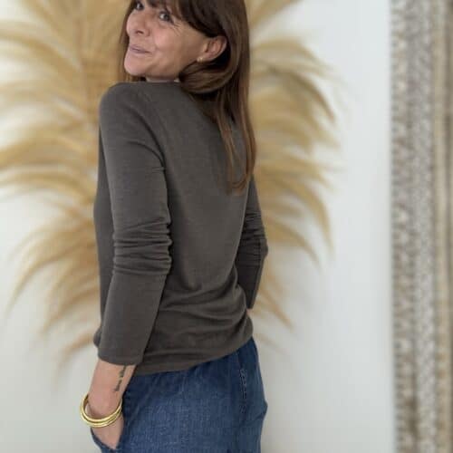 Tee-shirt Pio chocolat manches longues