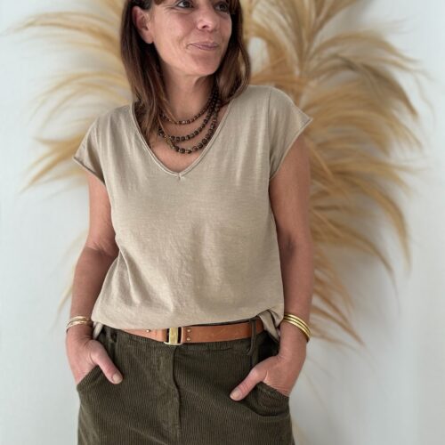 Tee-shirt camel manches courtes Damara