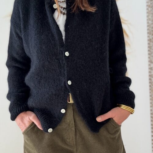 Gilet Burma en baby alpaga noir