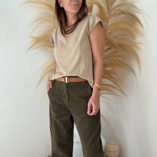 Tee-shirt camel manches courtes Damara