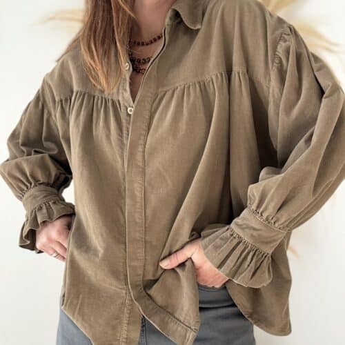 Chemise ample en velours tan Cordélia