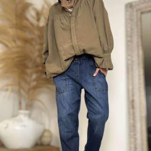 Chemise ample en velours tan Cordélia