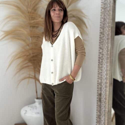 Gilet écru en baby alpaga Forséti