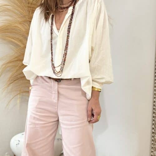 Chemise ample écrue en voile de coton Gigi