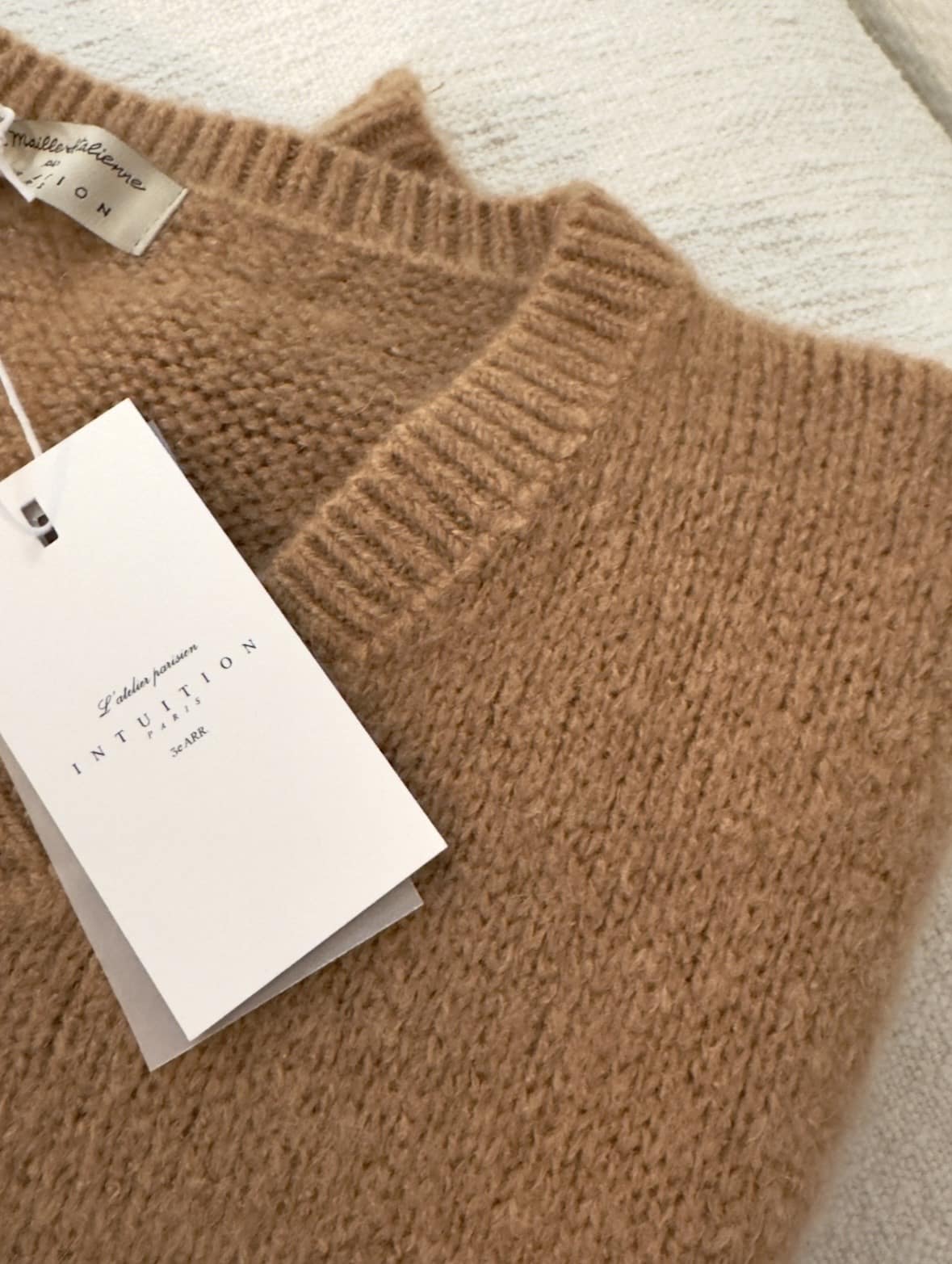 Pull oversize en kid mohair camel Noé – Image 6